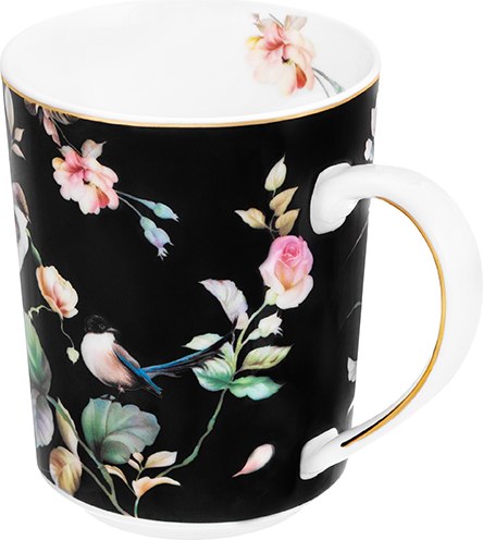 Кружка Elan Gallery Певчие птички на черном / 730831