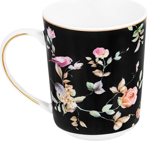 Кружка Elan Gallery Певчие птички на черном / 730831