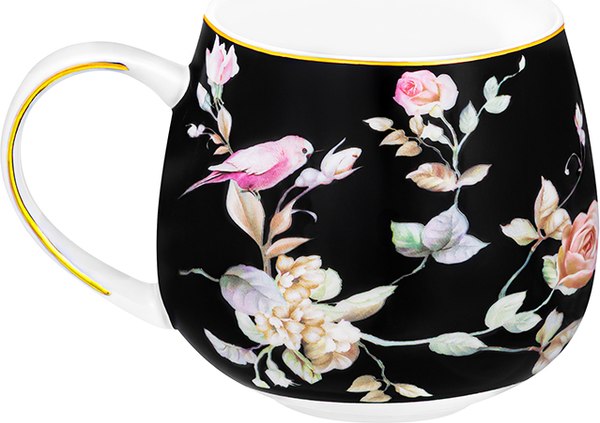 Кружка Elan Gallery Певчие птички на черном / 730832