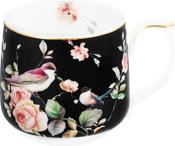 Кружка Elan Gallery Певчие птички на черном / 730858 - фото