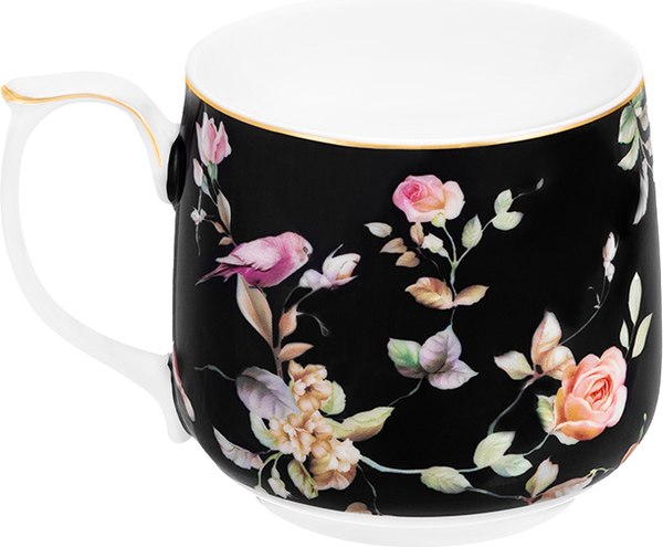 Кружка Elan Gallery Певчие птички на черном / 730858