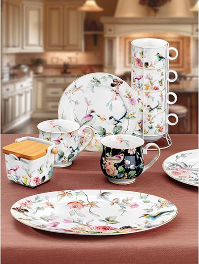 Кружка Elan Gallery Певчие птички на черном / 730858