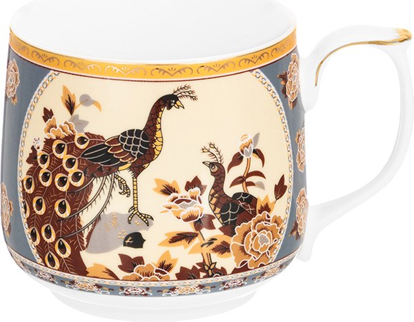Кружка Elan Gallery Павлин на бежевом / 730856 - фото