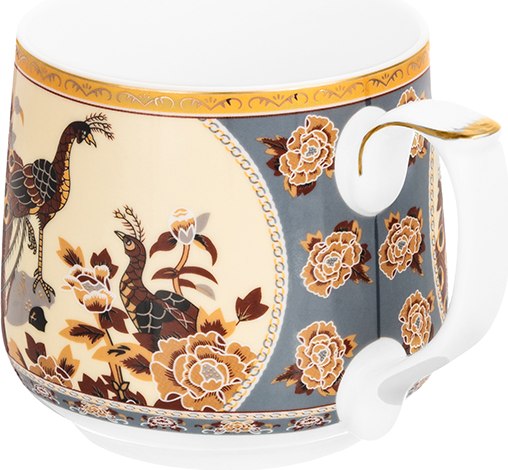Кружка Elan Gallery Павлин на бежевом / 730856