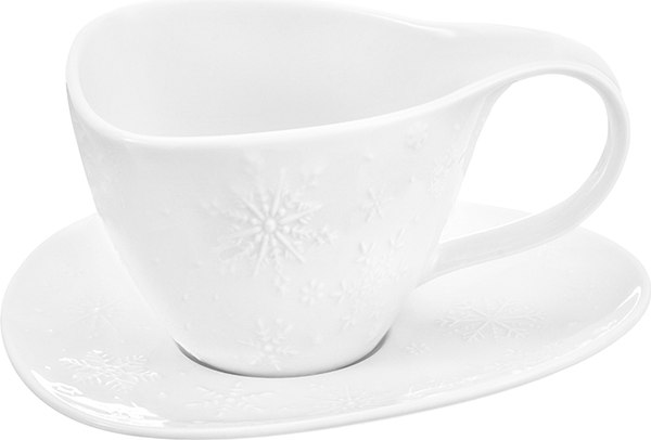Чашка с блюдцем Elan Gallery Снежинки / 540966 - фото