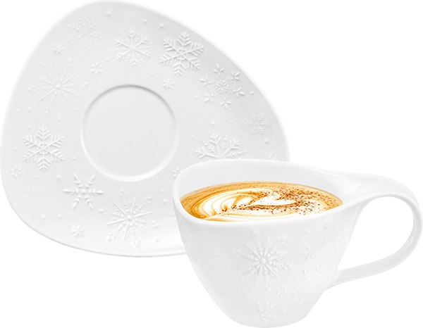 Чашка с блюдцем Elan Gallery Снежинки / 540966