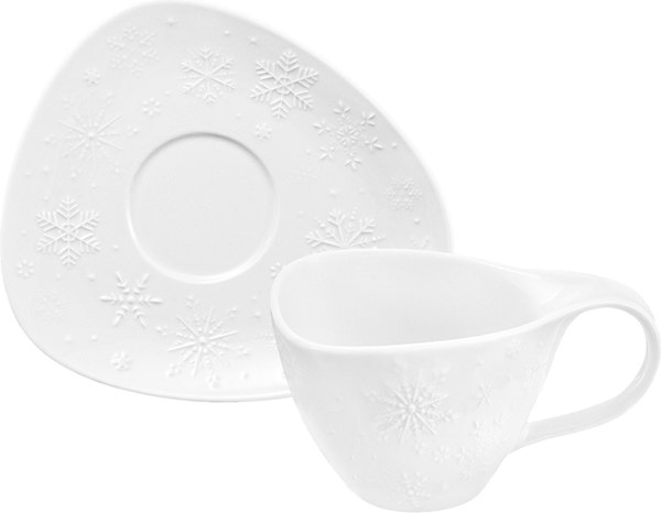 Чашка с блюдцем Elan Gallery Снежинки / 540966
