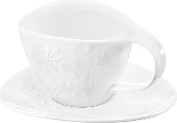 Чашка с блюдцем Elan Gallery Снежинки / 540966