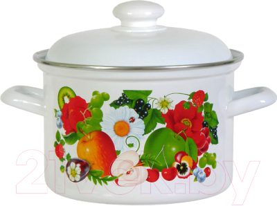 Кастрюля Лысьвенские эмали Фруктовый микс С-1618 АП2/4 - фото