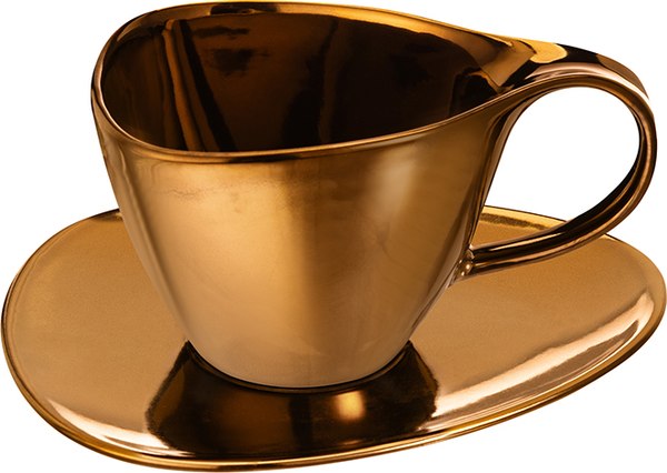 Чашка с блюдцем Elan Gallery Бронза / 540964 - фото