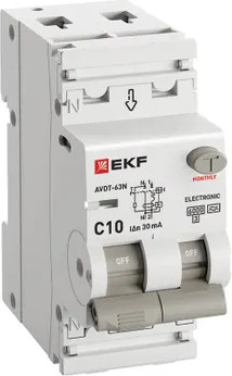 Дифференциальный автомат EKF PROxima АВДТ-63N 1P+N AC / D63N26E10C30