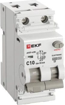 Дифференциальный автомат EKF PROxima АВДТ-63N 1P+N AC / D63N26E10C30