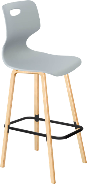 Стул барный Sheffilton SHT-ST58/S94 A5-7 (серый/прозрачный лак/черный муар) - фото