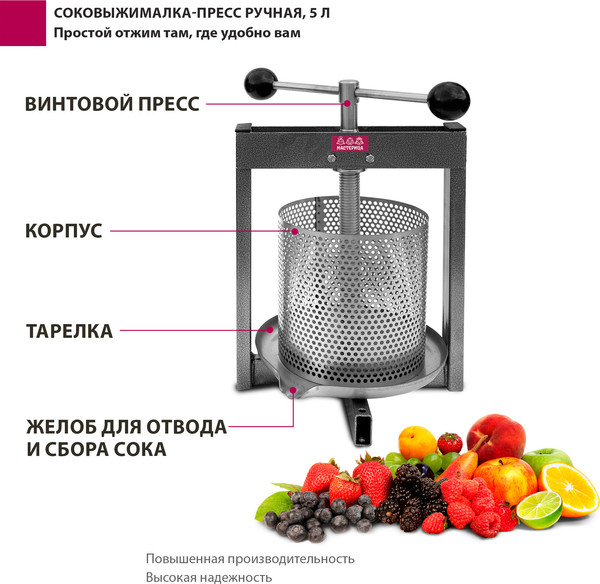 Соковыжималка ручная Мастерица СВР-01