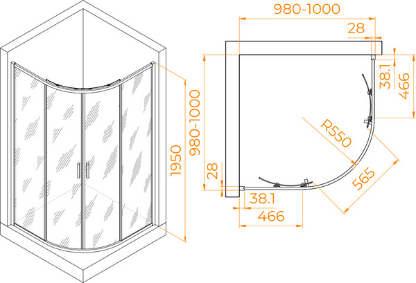 Душевой уголок RGW PA-52B / 03085200-14