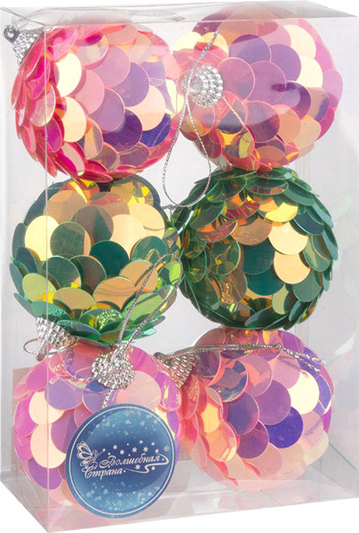 Набор шаров новогодних Волшебная страна Калейдоскоп / 110450 - фото