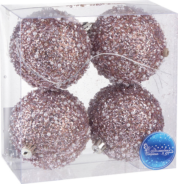 Набор шаров новогодних Волшебная страна Сияние розовое / 110457 - фото