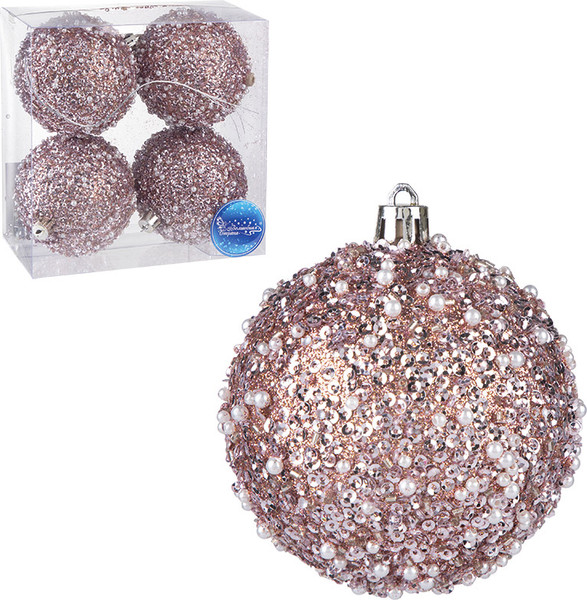 Набор шаров новогодних Волшебная страна Сияние розовое / 110457