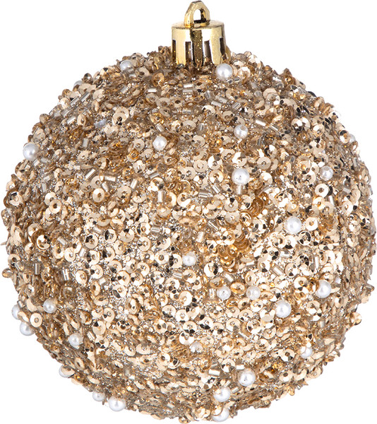 Шар новогодний Волшебная страна Сияние золотое / 110192 - фото