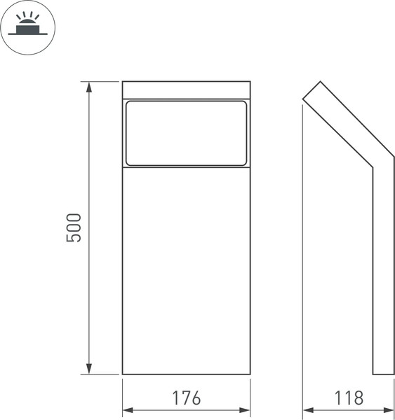 Светильник уличный Arlight LGD-ECRAN-BOLL-H500-9W Warm3000 GR / 029991