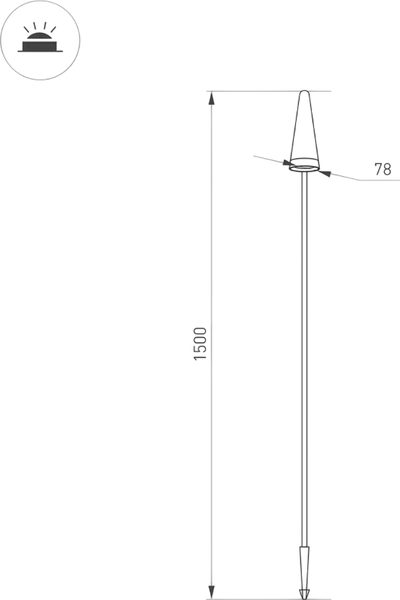 Светильник уличный Arlight LGD-CONO-BOLL-H1500-7W Warm3000 DG / 037521