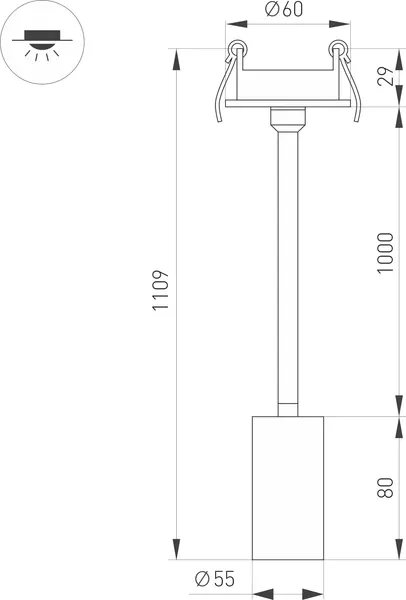 Спот Arlight LGD-PERISCOPE-R55-9W Warm3000 BK / 045203