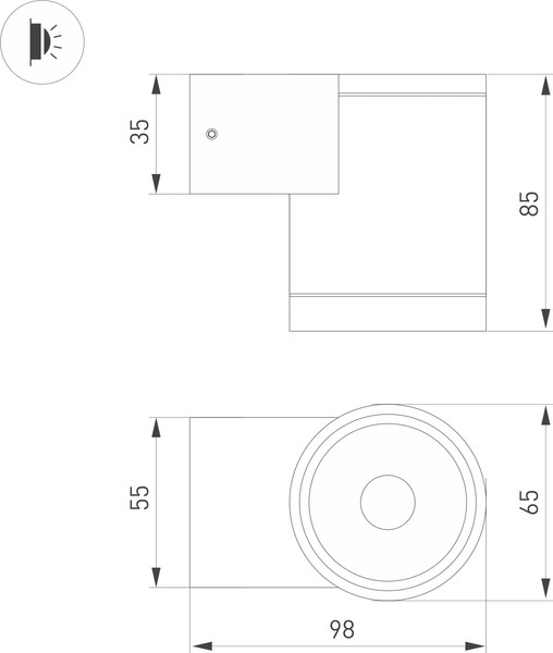 Бра уличное Arlight LGD-RAY-WALL-R65-9W Day4000 GR / 044852