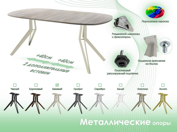 Обеденный стол AMC Elite Е21(900) D7