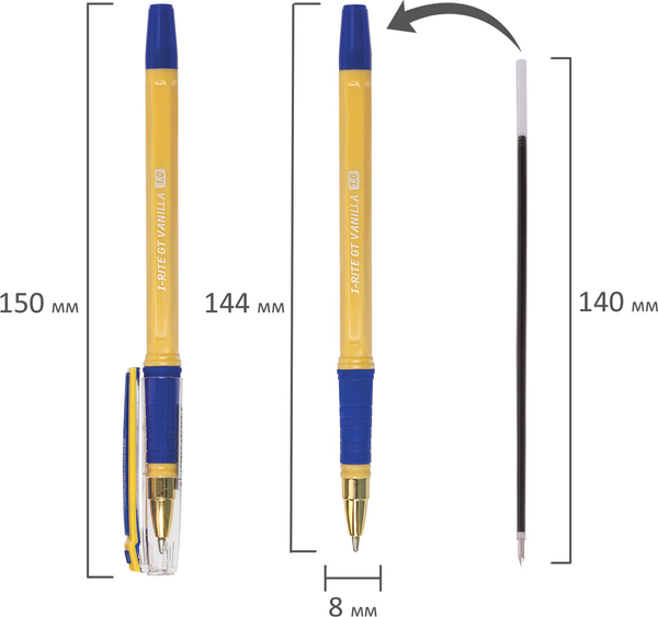 Ручка шариковая Brauberg I-Rite Gt Vanilla / 143304