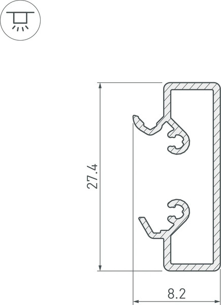 Профиль для светодиодной ленты Arlight ALU-BASE-2000 Small / 015467
