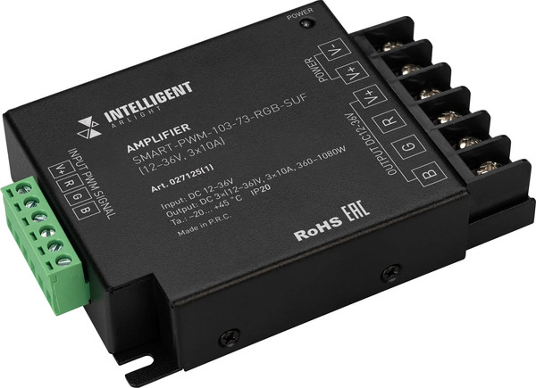 Усилитель сигнала для светодиодной ленты Arlight Intelligent SMART-PWM-103-73-RGB-SUF Black / 027125(1) - фото