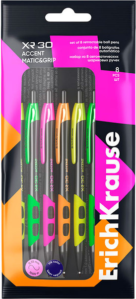 Набор шариковых ручек Erich Krause XR-30 Matic&Grip Accent / 63127 - фото