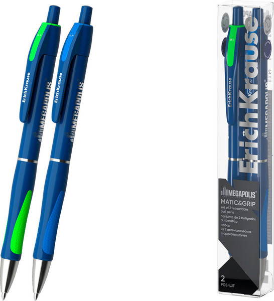 Набор шариковых ручек Erich Krause Megapolis Matic&Grip / 63128