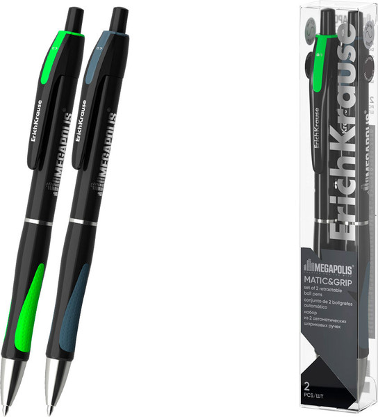 Набор шариковых ручек Erich Krause Megapolis Matic&Grip / 63129