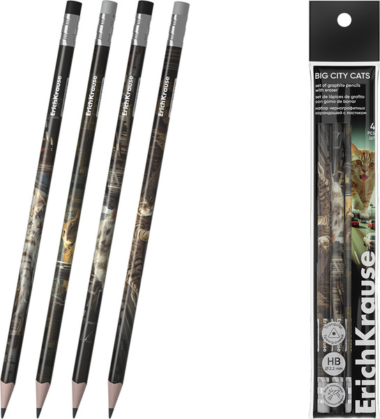 Набор простых карандашей Erich Krause Big City Cats / 62761