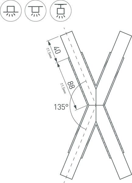 Крестовина для профилей Arlight PLS-LOCK-H25-Х135 / 026245
