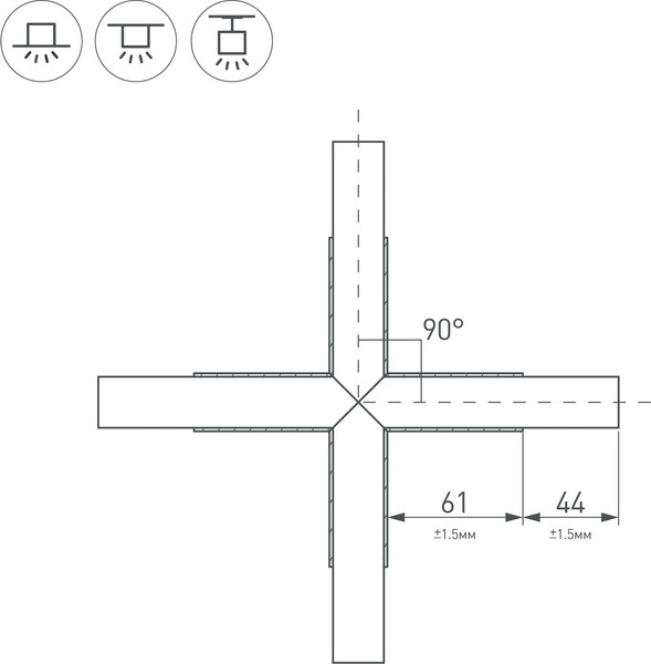 Крестовина для профилей Arlight PLS-LOCK-H25-Х90 / 026244