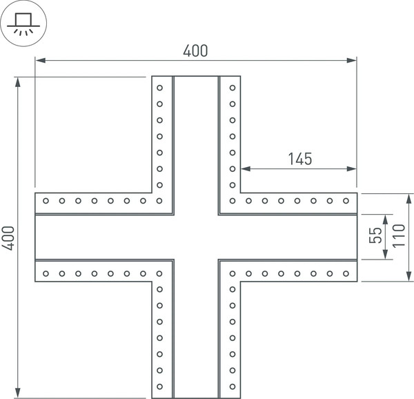 Крестовина для профилей Arlight SL-LINIA55-FANTOM / 030134