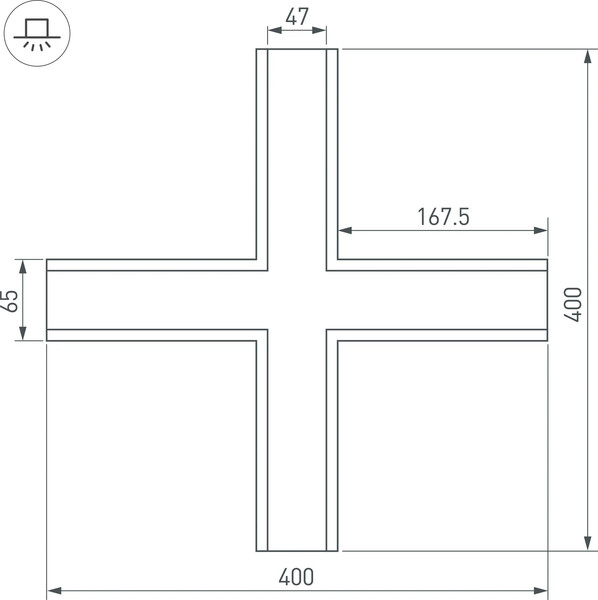 Крестовина для профилей Arlight SL-LINIA65-F / 030127