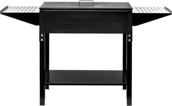Мангал Chugun Invest Дачный разборный 700х350х190мм 4мм (с боковыми столиками и крышкой) - фото