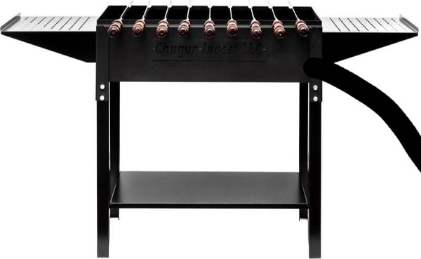 Мангал Chugun Invest Дачный разборный 700х350х190мм 4мм (с боковыми столиками и крышкой)