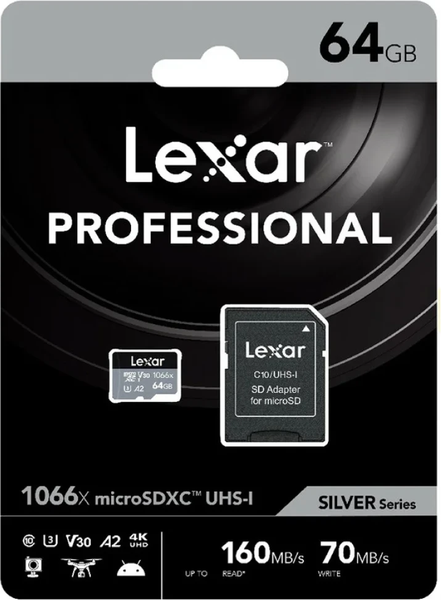 Карта памяти Lexar High-Performance 1066x microSDXC 64GB (LMS1066064G-BNANG)