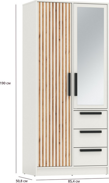 Шкаф Олмеко Вегас 2-х дверный с зеркалом 83.09