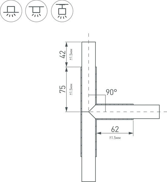 Угол профиля для светодиодной ленты Arlight PLS-LOCK-H25-T90 / 026243