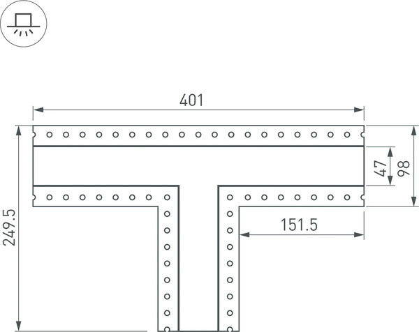 Угол профиля для светодиодной ленты Arlight SL-LINIA45-FANTOM / 030107