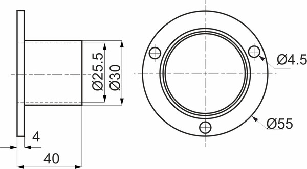 Держатель для рейлинга AKS d25 510Е 14 301
