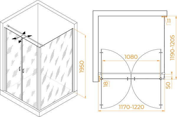 Душевой уголок RGW PA-134 / 060813422-011