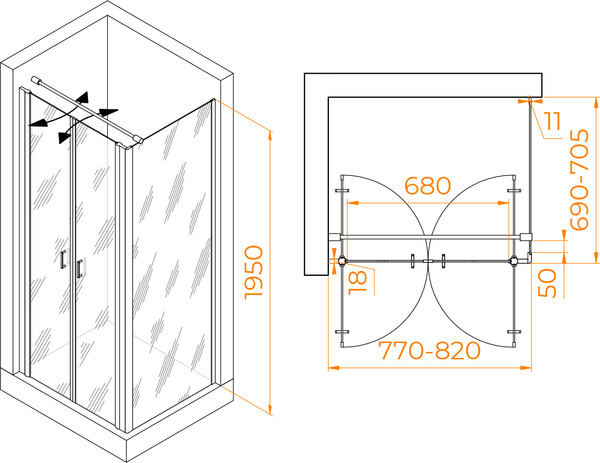 Душевой уголок RGW PA-144 / 060814487-011
