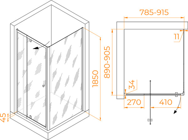 Душевой уголок RGW PA-44 / 41084489-011