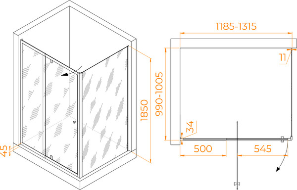 Душевой уголок RGW PA-44B / 41084410-014